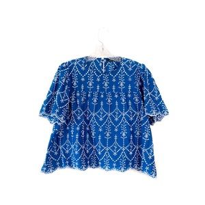 ZARA Embroidered Eyelet Blouse